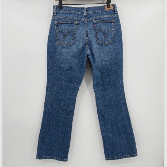 Levis 550 Jeans Women 10 Short Blue Bootcut Relaxed Fit Mid Rise Stretch Denim - Picture 4 of 13